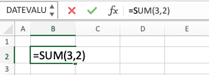 Cara Menghitung di Excel - Screenshot Contoh Penulisan SUM untuk Menjumlahkan Angka