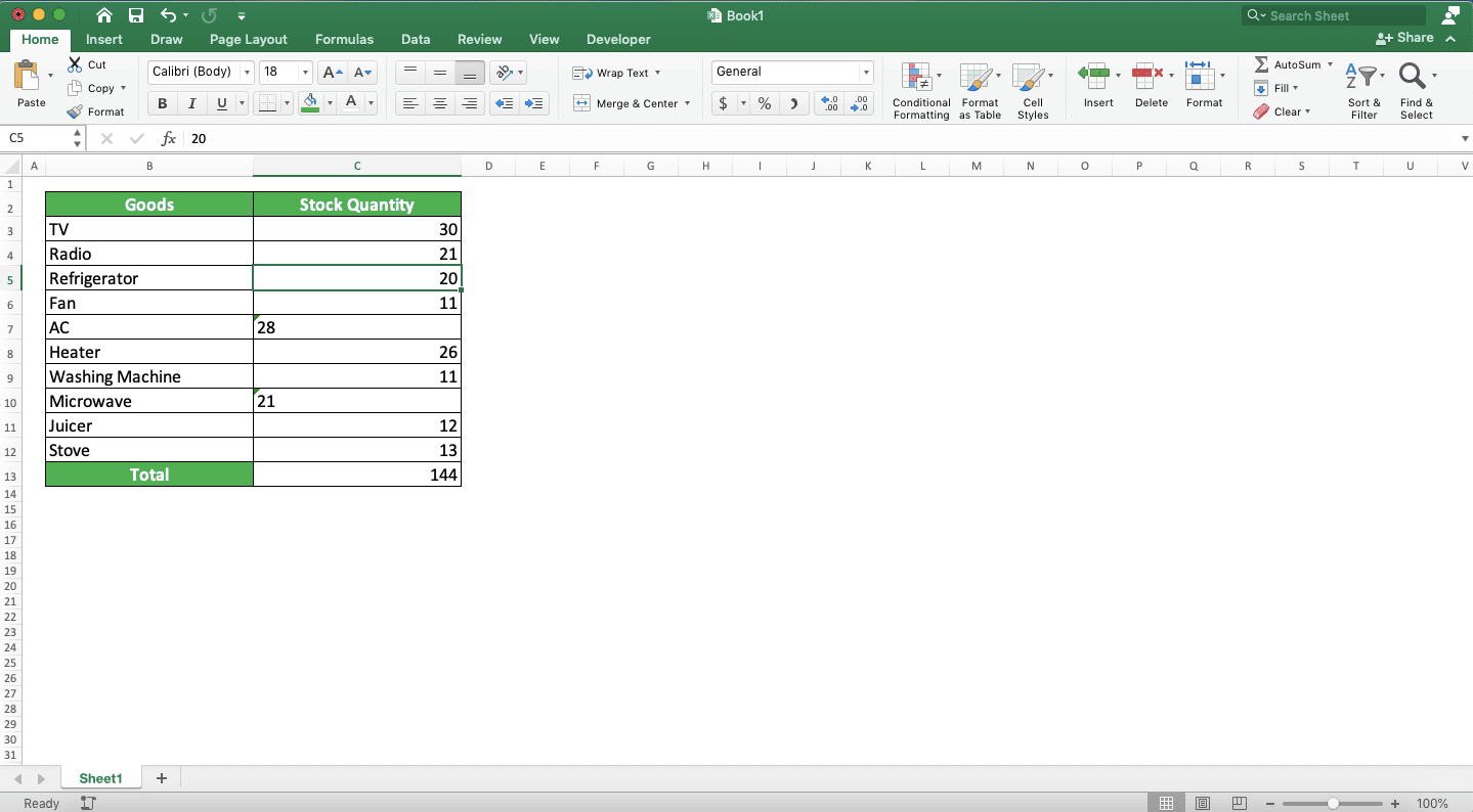 How to Sum in Excel and All Its Formulas/Functions - Screenshot of the Convert to Number Result in Excel
