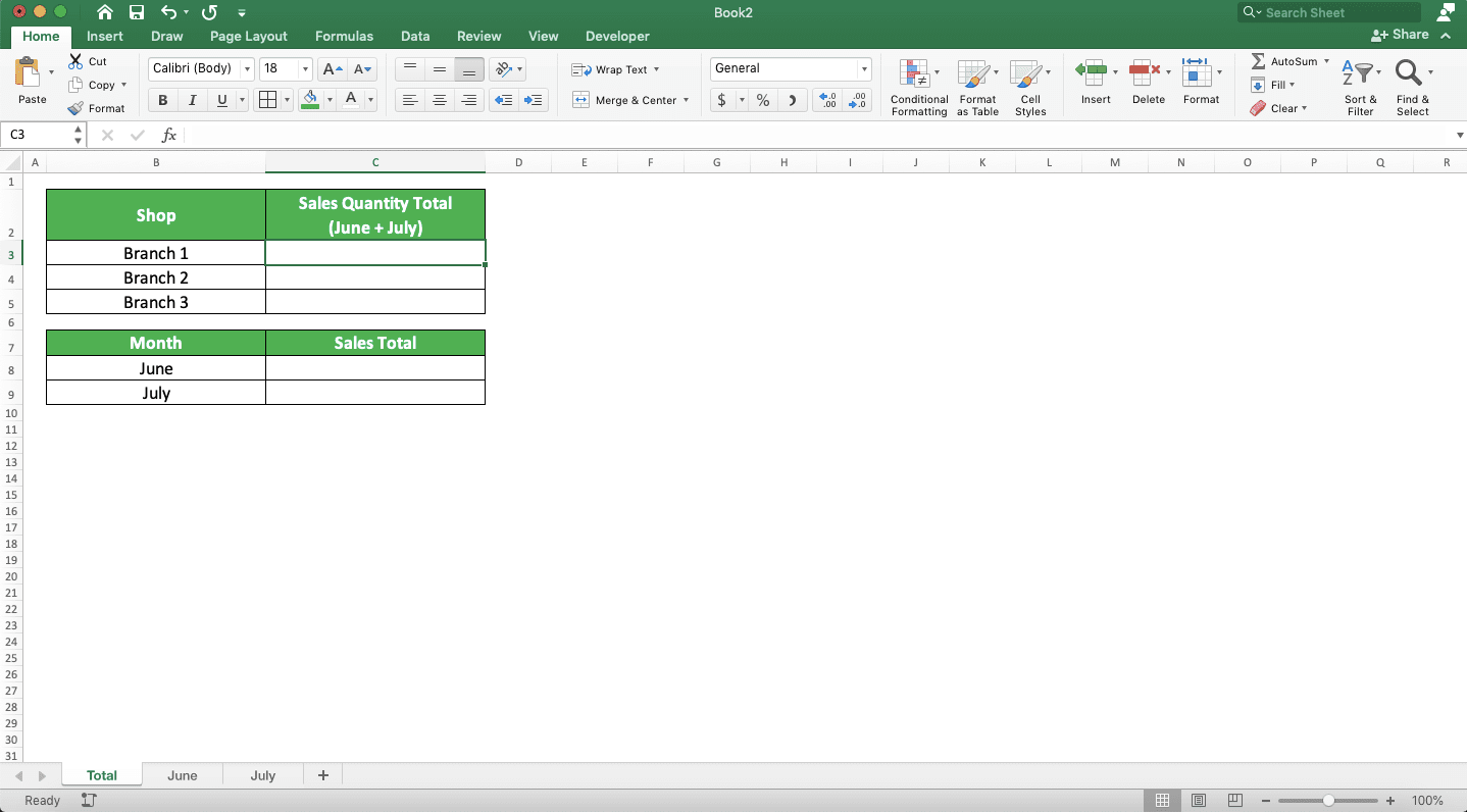 How to Sum in Excel and All Its Formulas/Functions - Screenshot of the Excel File for a Sheets Sum Process Example in Excel
