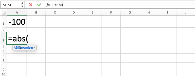 How to Use Excel ABS Function: Usability, Examples, and Formula Writing - Screenshot of Step 2