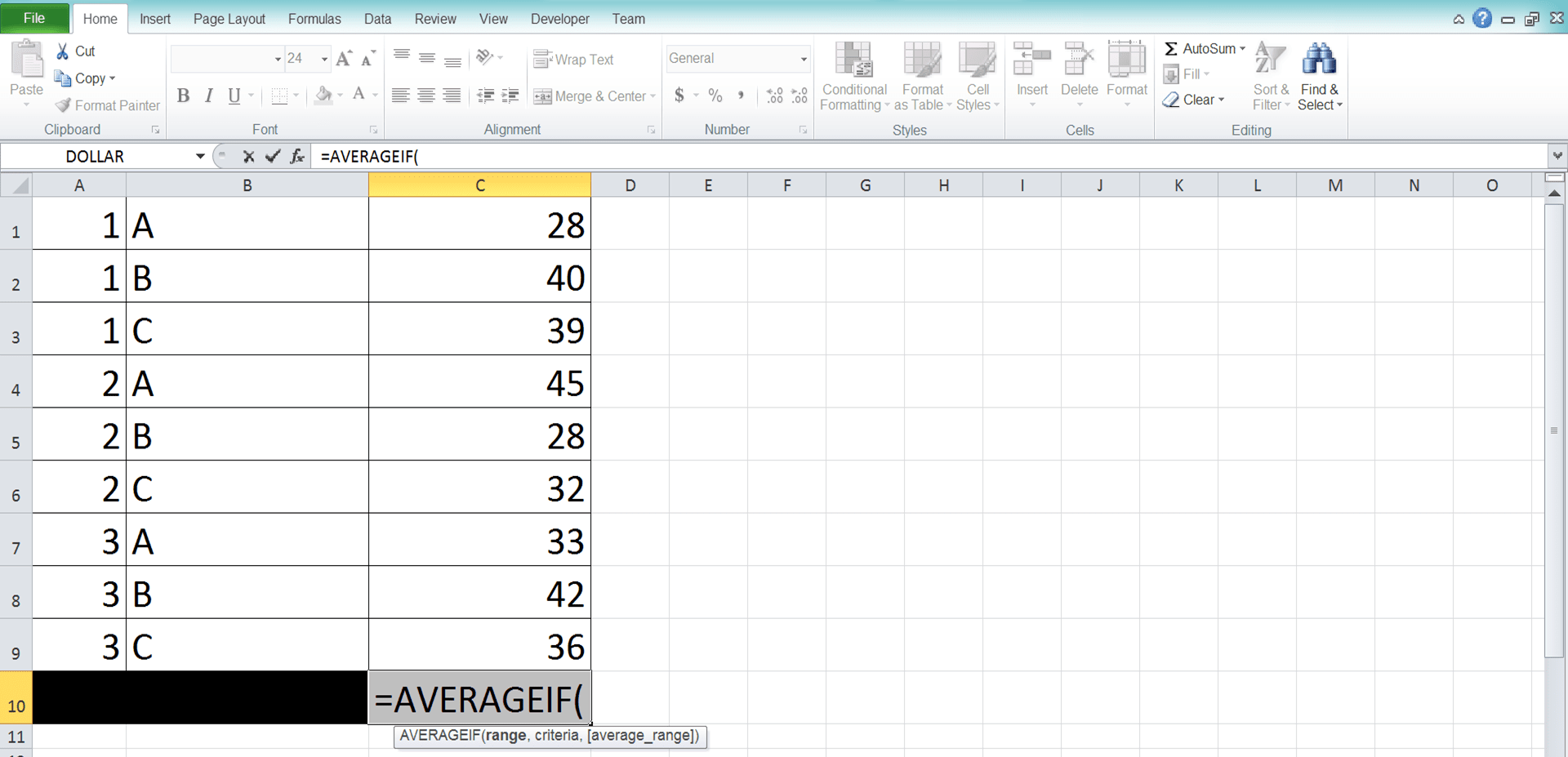 How to Use the AVERAGEIF Function in Excel: Usabilities, Examples, and Writing Steps - Screenshot of Step 2