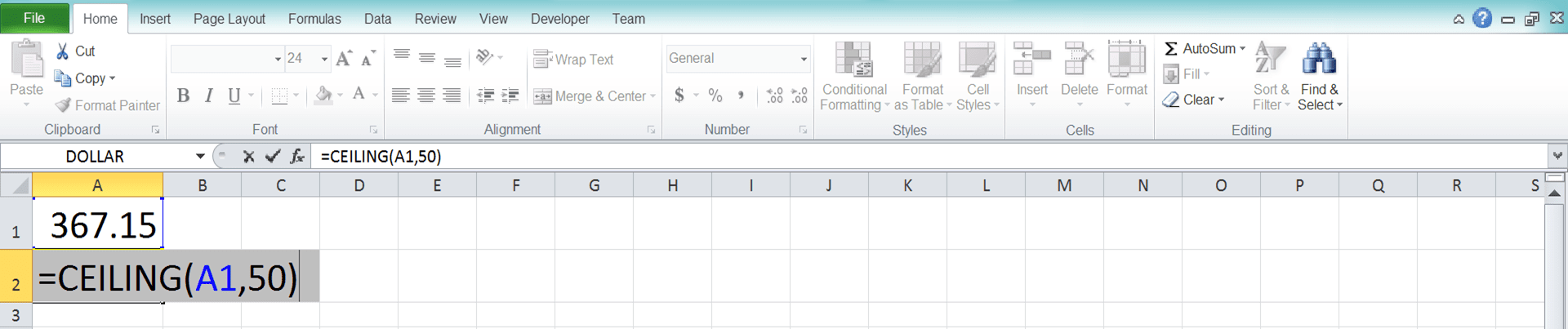 How to Use the CEILING Excel Formula: Functions, Examples and Writing Steps - Screenshot of Step 5
