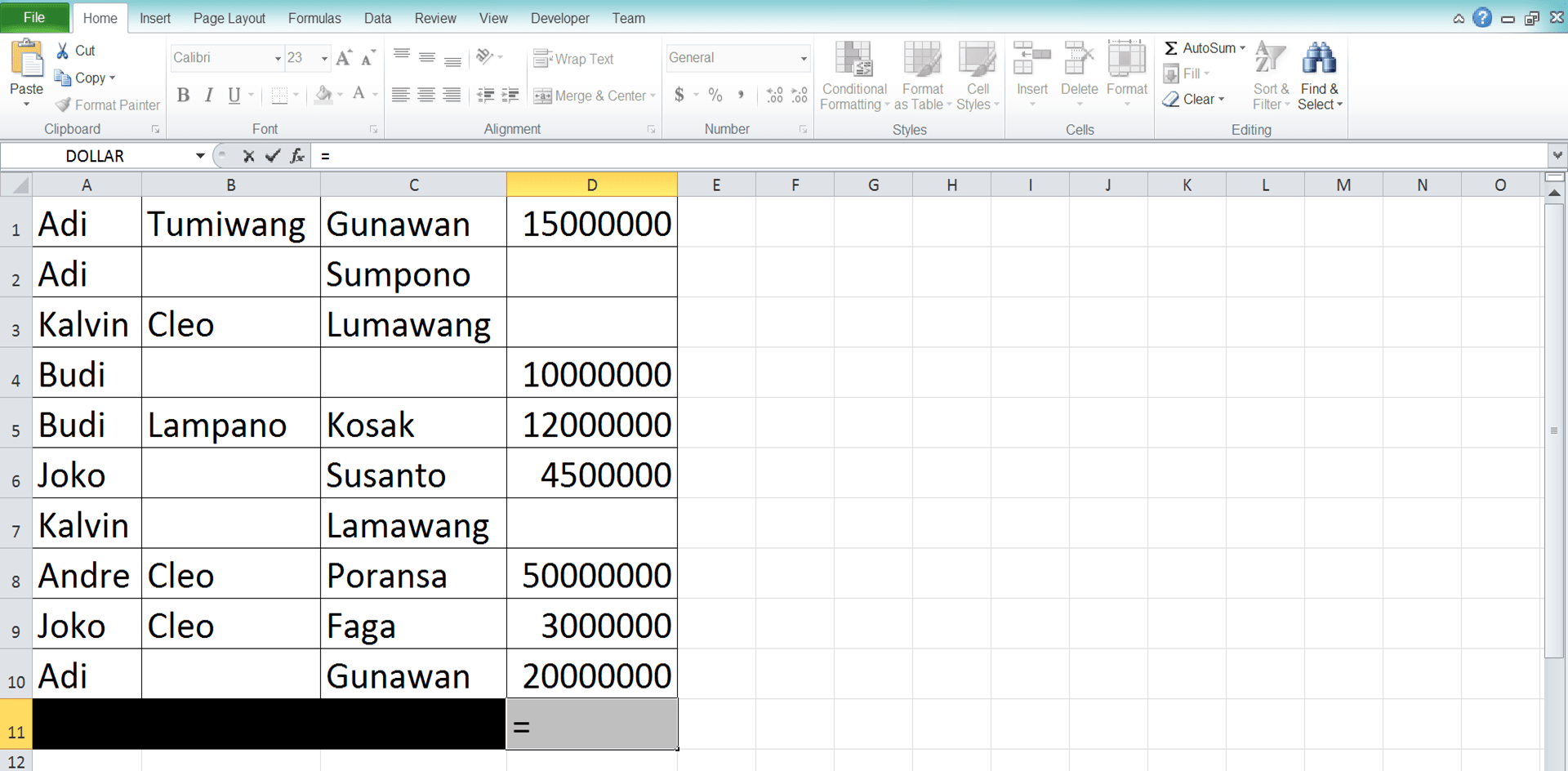 How to Use the COUNTBLANK Function in Excel: Usabilities, Examples, and Its Writing Steps - Screenshot of Step 1