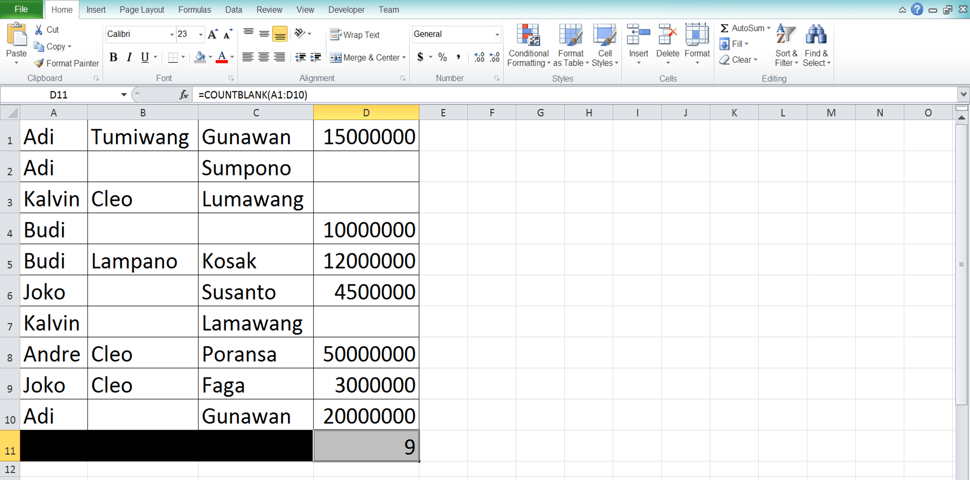 How to Use the COUNTBLANK Function in Excel: Usabilities, Examples, and Its Writing Steps - Screenshot of Step 6