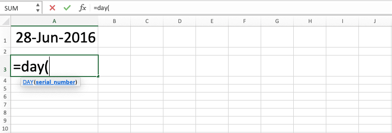 How to Use the DAY Formula in Excel: Functions, Examples, and Writing Steps - Screenshot of Step 2
