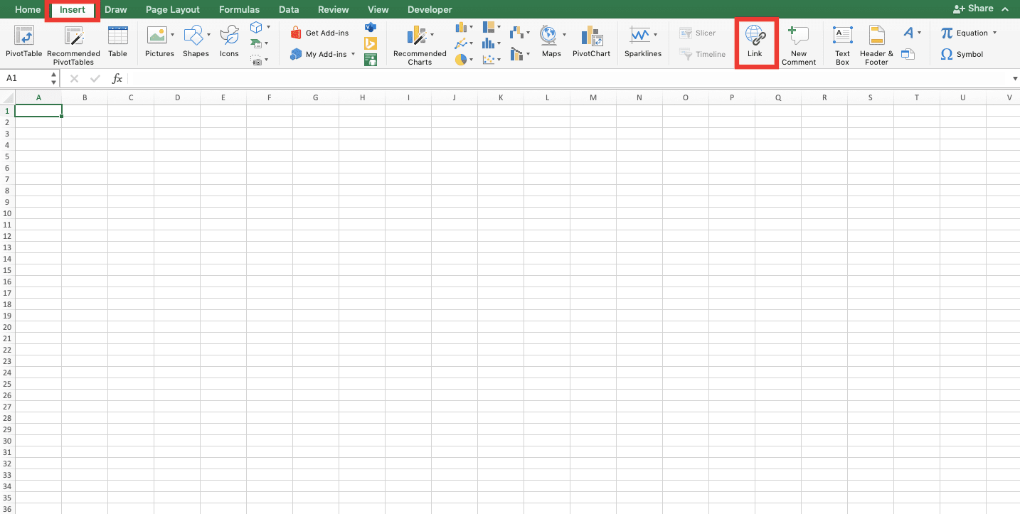 HYPERLINK Function in Excel - Screenshot of Other Ways to Put Link in Excel: the Hyperlink Menu Location