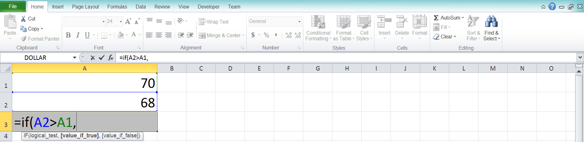 How to Use IF Formula/Function in Excel - Screenshot of Step 3