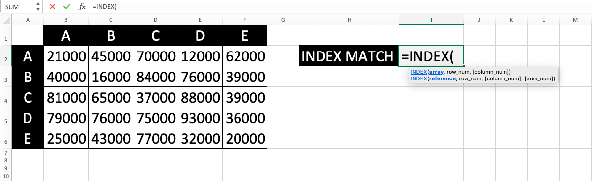 How to Use INDEX MATCH in Excel: Functions, Examples, and Writing Steps - Screenshot of Step 2
