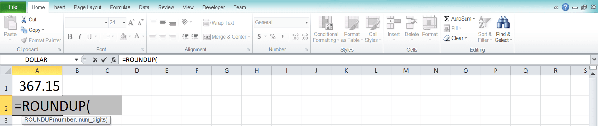 Excel ROUNDUP Formula: Functions, Examples, and How to Use - Screenshot of Step 2