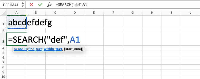 How to Use the SEARCH Function in Excel: Usabilities, Examples, and Writing Steps - Screenshot of Step 4