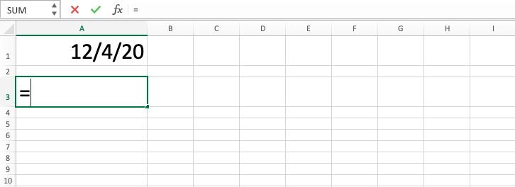 TEXT Function in Excel - Screenshot of Step 1