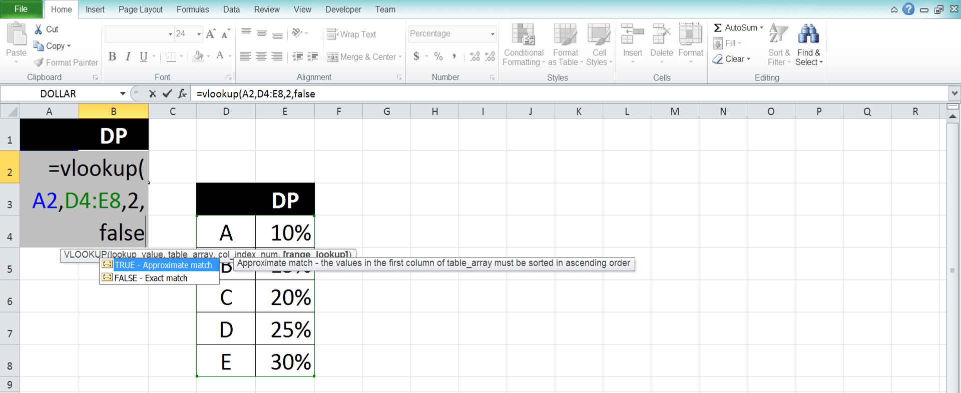 VLOOKUP and HLOOKUP in Excel: Functions, Examples, and How to Use - Screenshot of Step 6 (VLOOKUP)