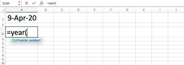 How to Use the YEAR Formula in Excel: Functions, Examples, and Writing Steps - Screenshot of Step 2
