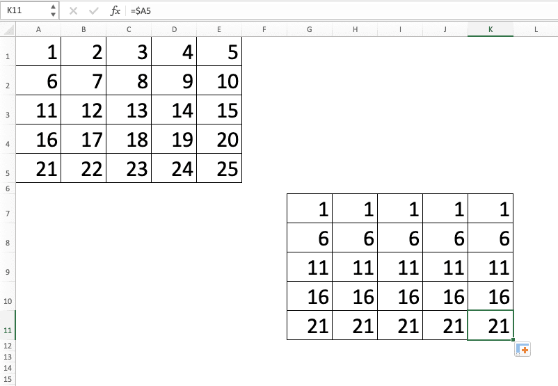 Using F4 Excel Shortcuts - Screenshot of Step 1-4-4