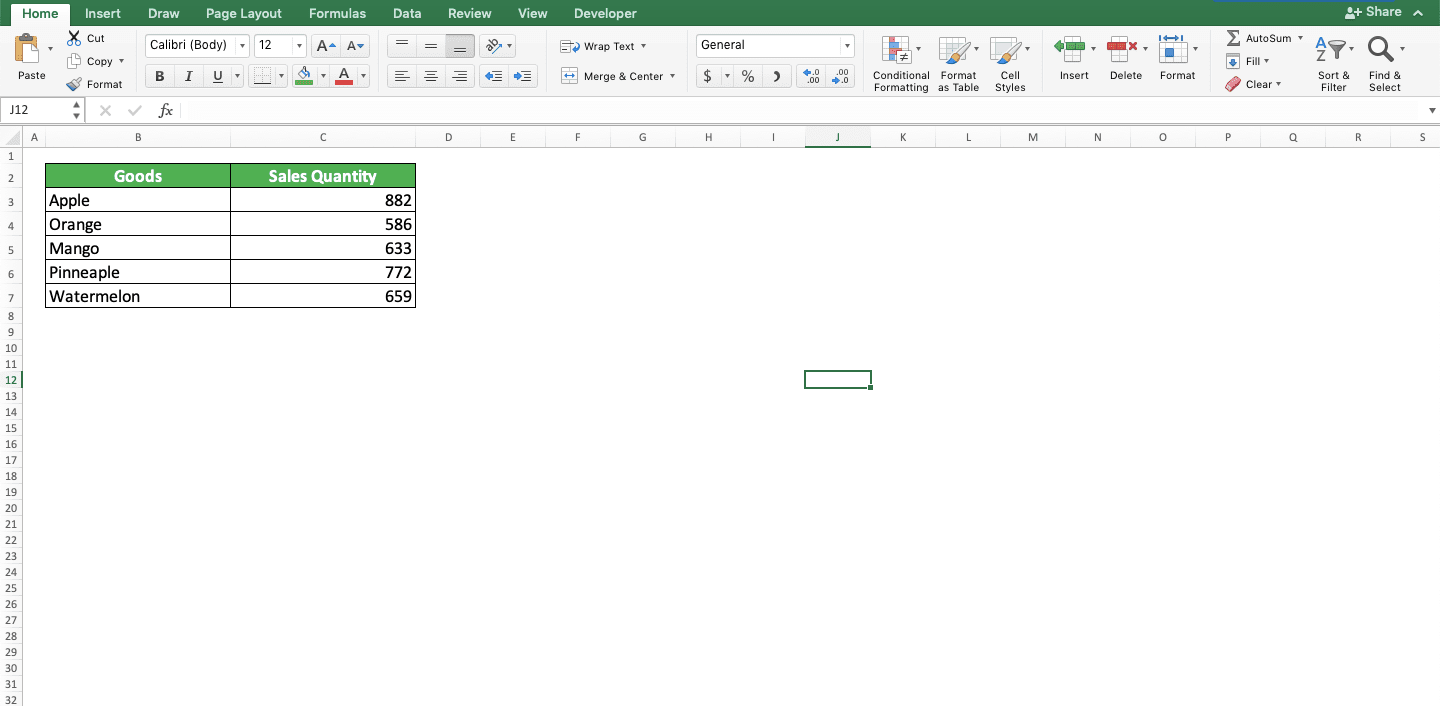 Using F4 Excel Shortcuts - Screenshot of Step 3-2