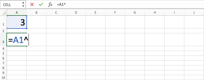 Cara Menghitung Kuadrat/Pangkat 2 di Excel Beserta Berbagai Rumus dan Fungsinya - Screenshot Langkah 1-2