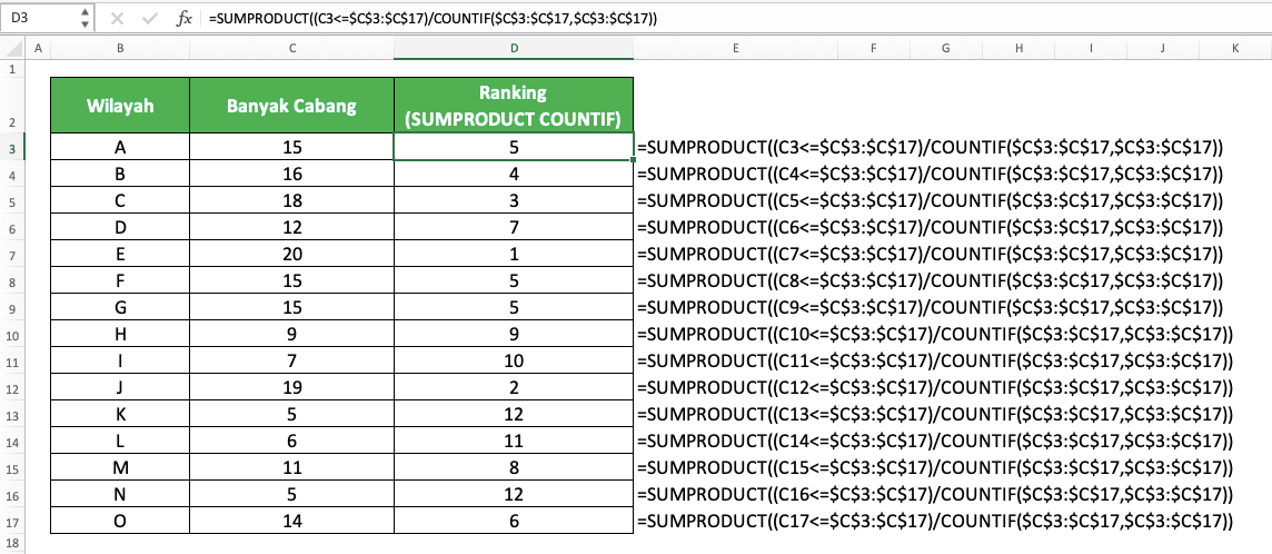 Cara Menghitung Nilai Ranking Di Excel Dengan If Warga Co Id