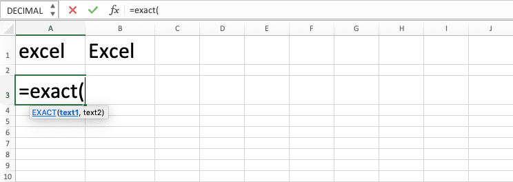Cara Menggunakan Rumus EXACT Excel: Fungsi, Contoh, dan Langkah Penulisan - Screenshot Langkah 2