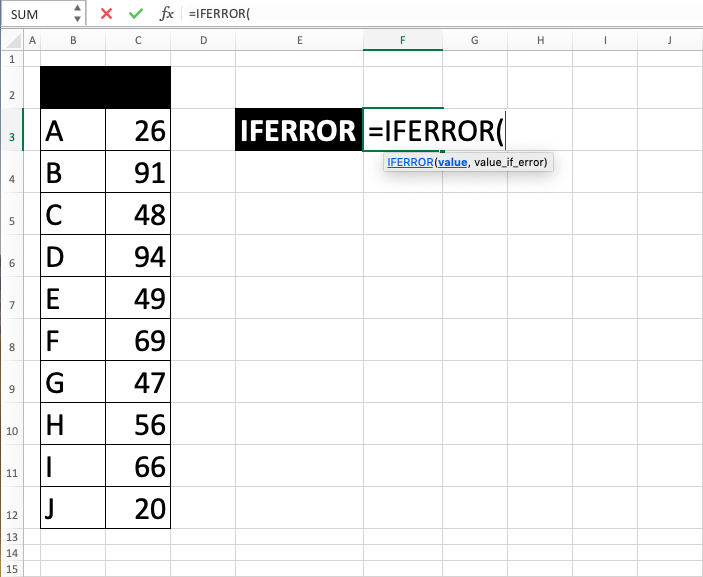 Fungsi IFERROR Pada Excel- Screenshot Langkah 2