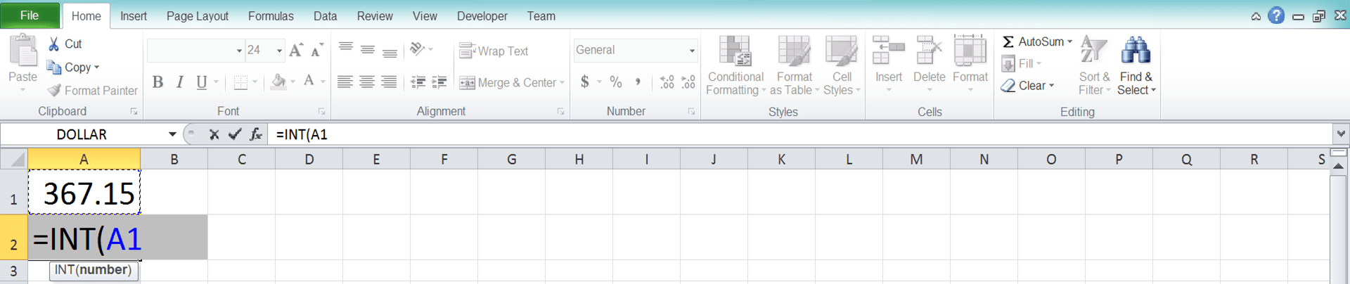Cara Menggunakan Rumus INT pada Excel: Fungsi, Contoh, dan Langkah Penulisan - Screenshot Langkah 3