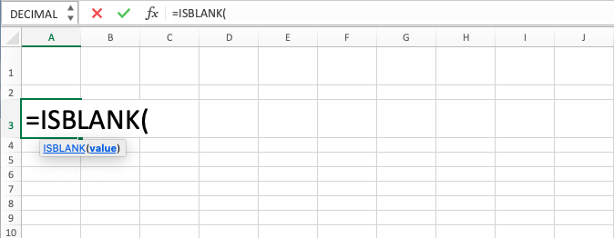 Rumus ISBLANK Excel - Screenshot Langkah 2