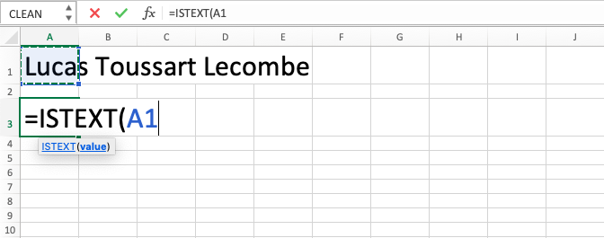 Rumus ISTEXT Excel - Screenshot Langkah 3