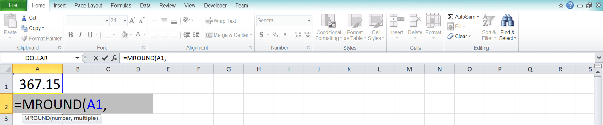 Cara Menggunakan Rumus MROUND Excel: Fungsi, Contoh, dan Langkah Penulisan - Screenshot Langkah 3