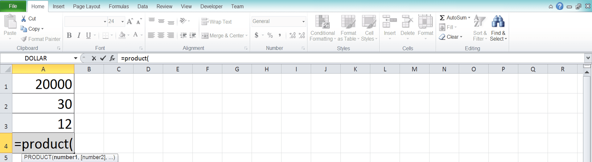 Cara Menggunakan Rumus PRODUCT Excel: Fungsi, Contoh, dan Langkah Penulisan - Screenshot Langkah 2