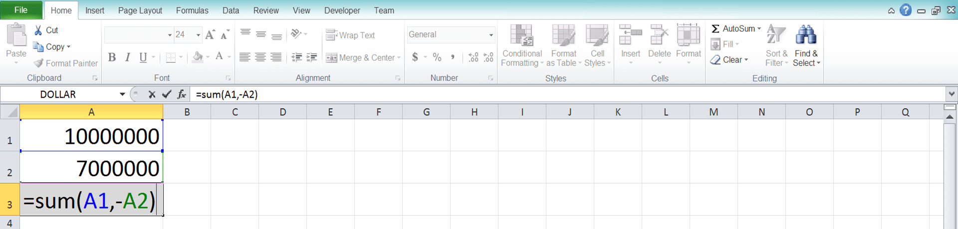 Cara Menggunakan SUM sebagai Rumus Pengurangan Excel - Screenshot Langkah 4