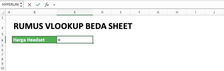 Panduan Penggunaan Rumus VLOOKUP Beda Sheet - Screenshot Langkah 1