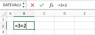 Cara Menghitung di Excel - Screenshot Contoh Penulisan Rumus Secara Manual untuk Menjumlahkan Angka