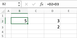 Cara Menghitung di Excel - Screenshot Contoh Hasil Implementasi Penulisan Rumus Perhitungan dengan Menggunakan Koordinat Cell