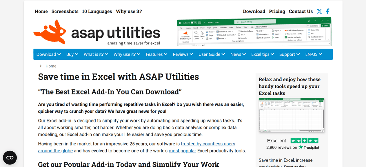 7 Add-In Excel Terbaik untuk Akuntansi di 2025 - Screenshot ASAP Utilities