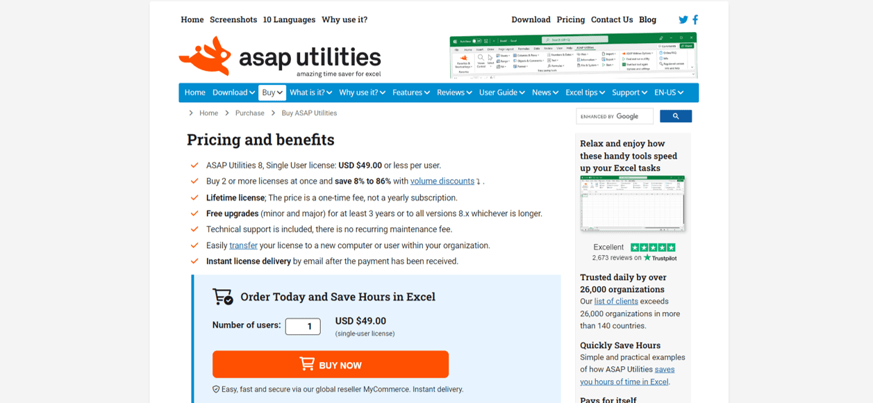 5 Alternatif Kutools for Excel Terbaik di 2023 - Screenshot Harga ASAP Utilities