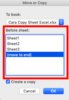 Cara Copy Sheet Excel - Screenshot Langkah 1-5