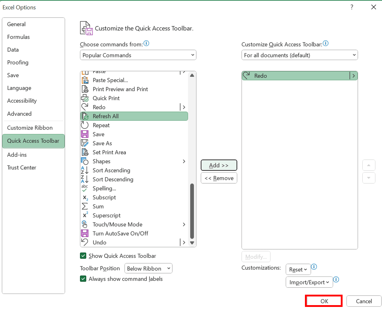Ctrl + Y di Excel: Fungsi dan Cara Menggunakannya - Screenshot Lokasi Tombol OK