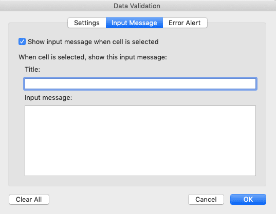 Data Validation di Excel: Fungsi dan Cara Menggunakannya - Screenshot Tab Input Message di Dialog Box Data Validation