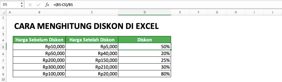 Cara Menghitung Diskon Di Excel Penulisan Rumus Dan Contoh Compute Expert