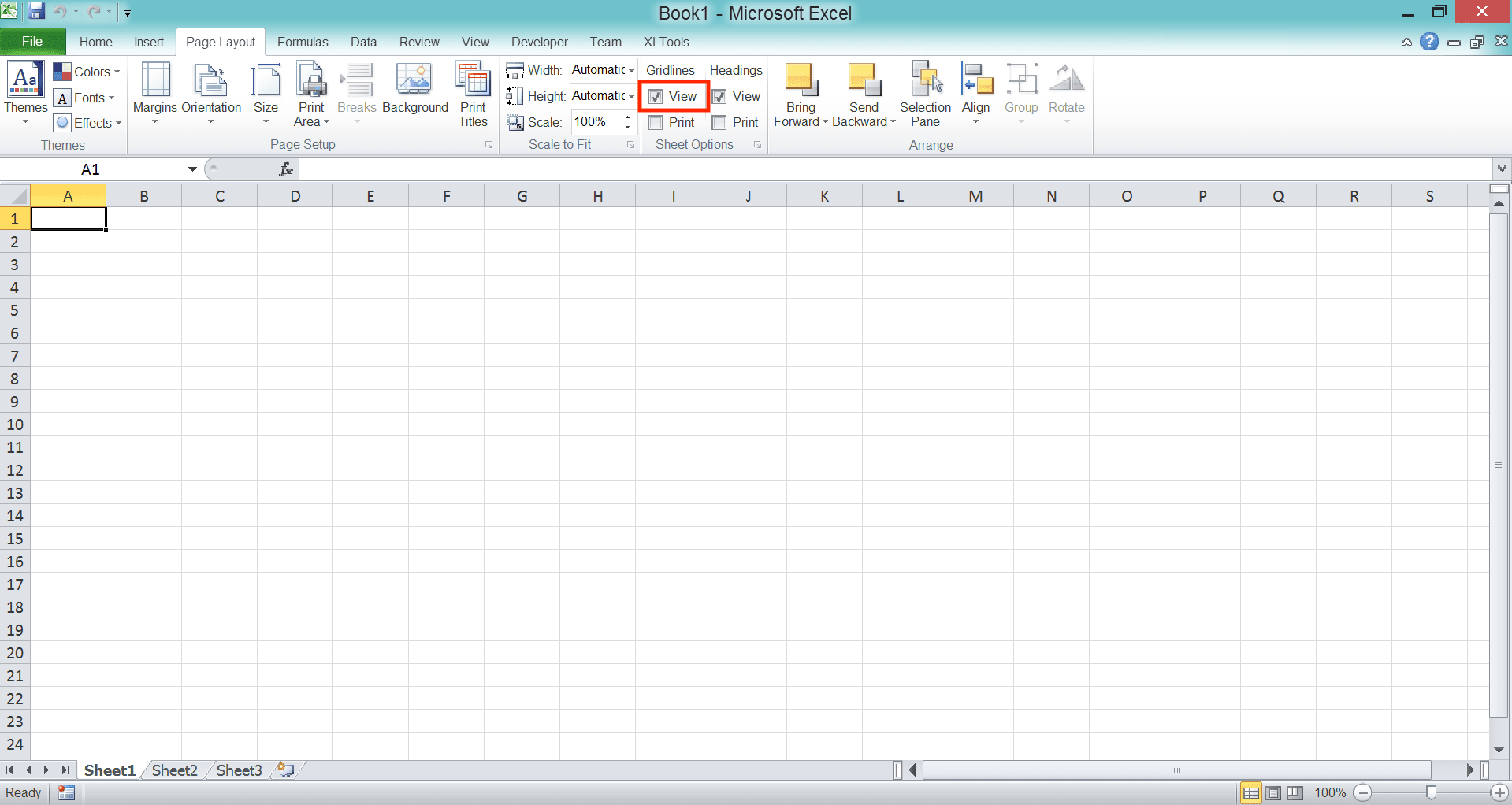 Cara Menghapus/Menghilangkan Garis di Excel - Screenshot Langkah Metode Tab View/Page Layout 2-2