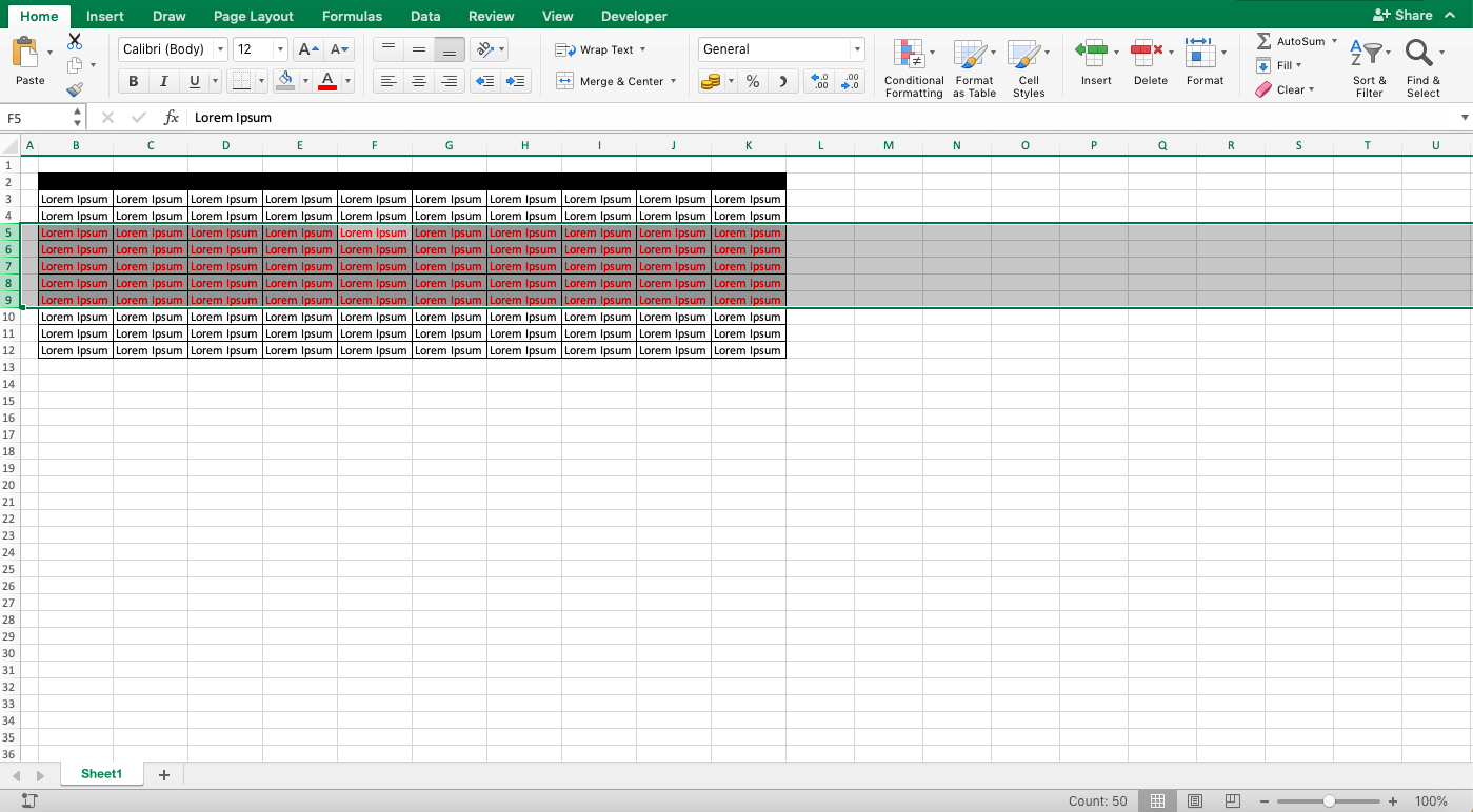 Cara Menghapus Baris di Excel - Screenshot Langkah 3-2