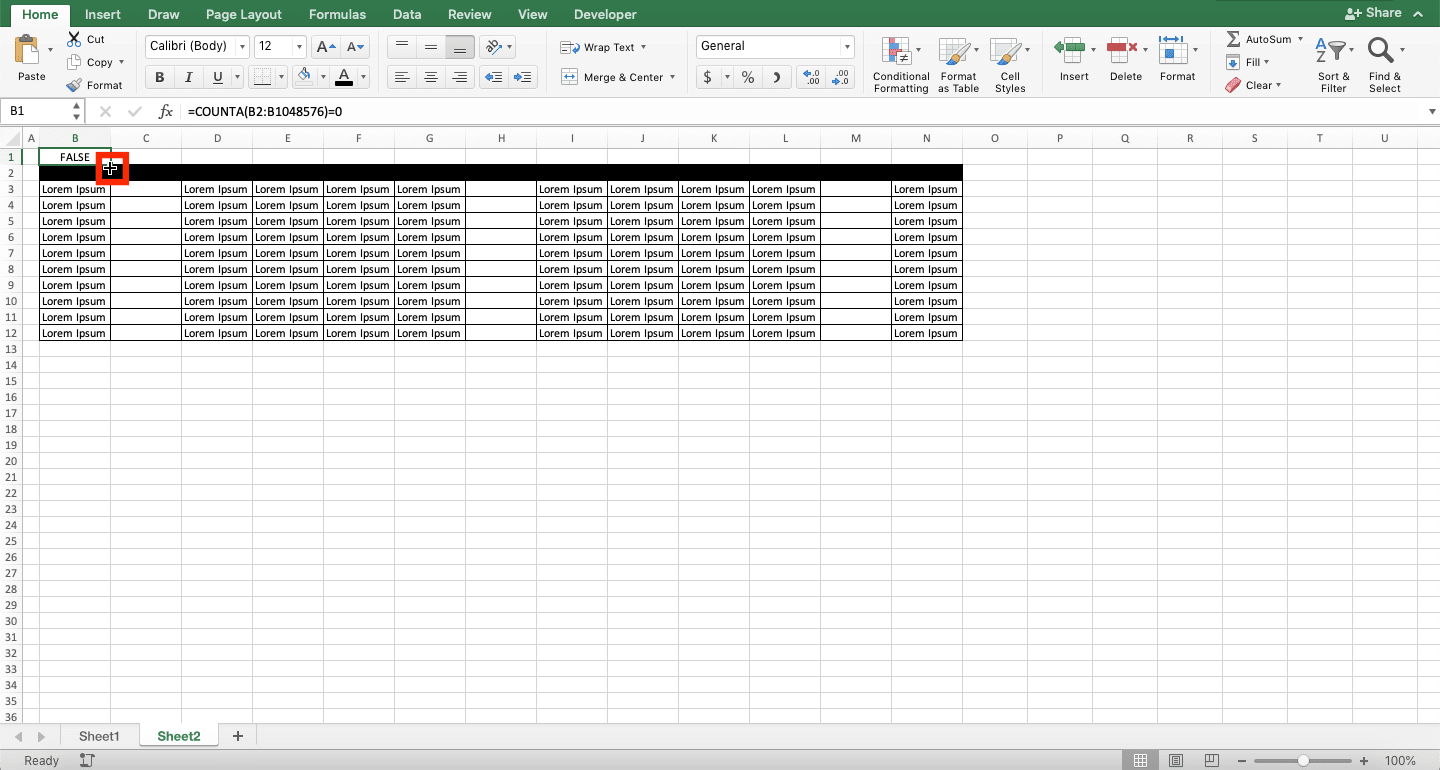 Cara Menghapus Kolom di Excel - Screenshot Langkah 3-1 Menghapus Kolom Kosong di Excel