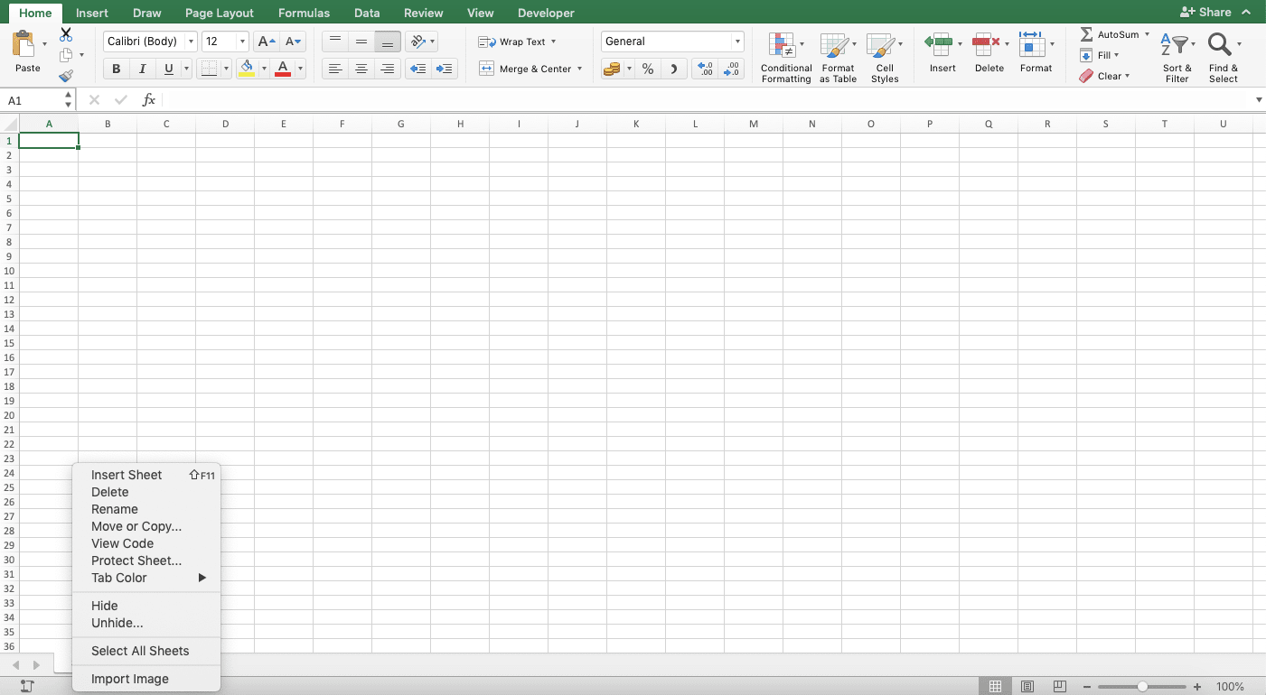 Cara Memunculkan Sheet Pada Excel - Screenshot Langkah 2-1