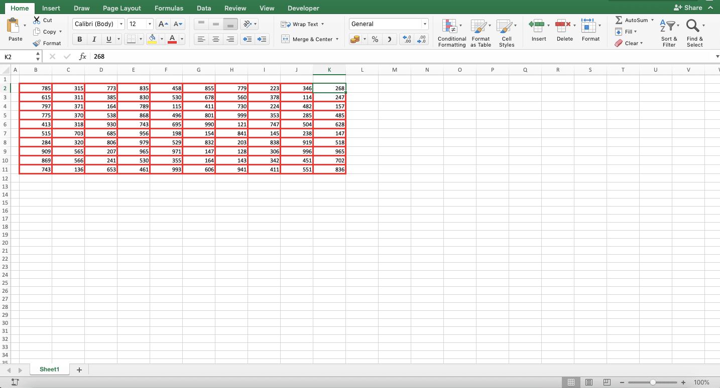 Cara Menambah Garis (Border) di Excel - Screenshot Langkah 1-8