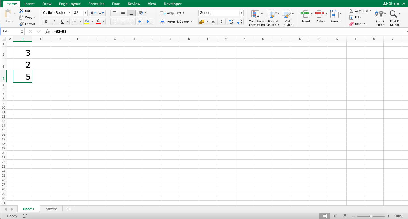 Cara Menulis Rumus di Excel - Screenshot Langkah 1-4