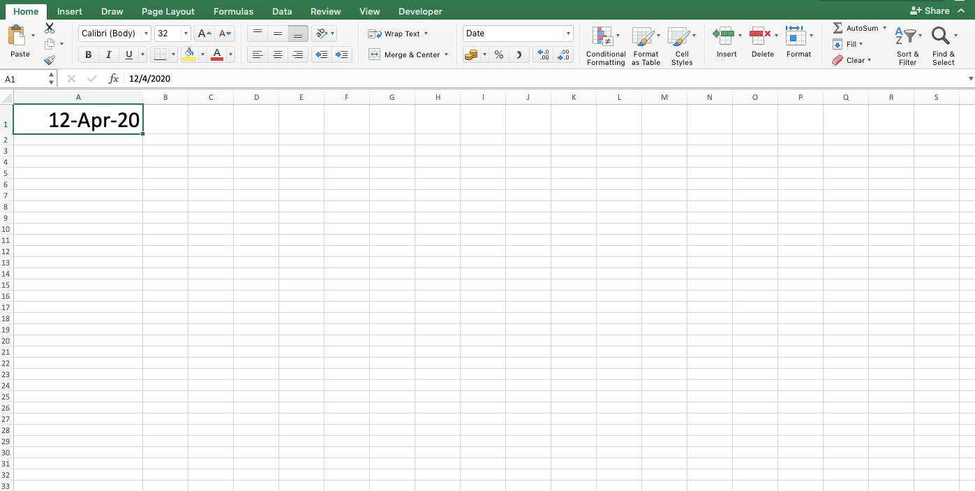 Cara Merubah Format Tanggal di Excel - Screenshot Langkah 1-6