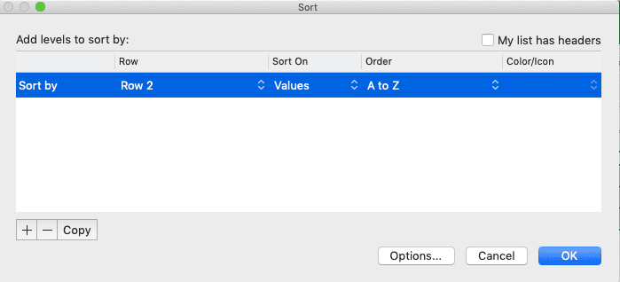 Cara Mengurutkan Data di Excel - Screenshot Contoh Input Detail untuk Pengurutan Kolom