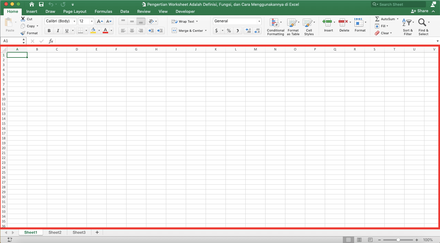 Pengertian Worksheet Adalah; Definisi, Fungsi, dan Cara Menggunakannya di Excel - Screenshot Contoh Worksheet di Excel