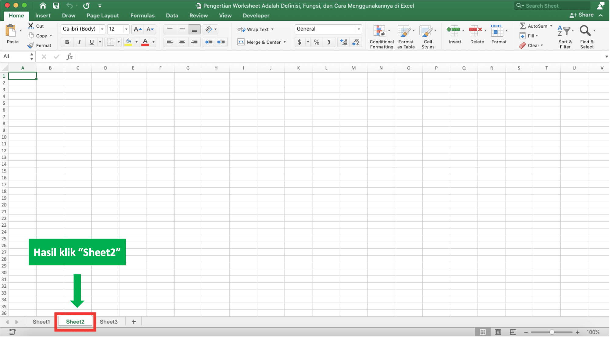 Pengertian Worksheet Adalah; Definisi, Fungsi, dan Cara Menggunakannya di Excel - Screenshot Contoh Hasil Pindah Worksheet di Excel