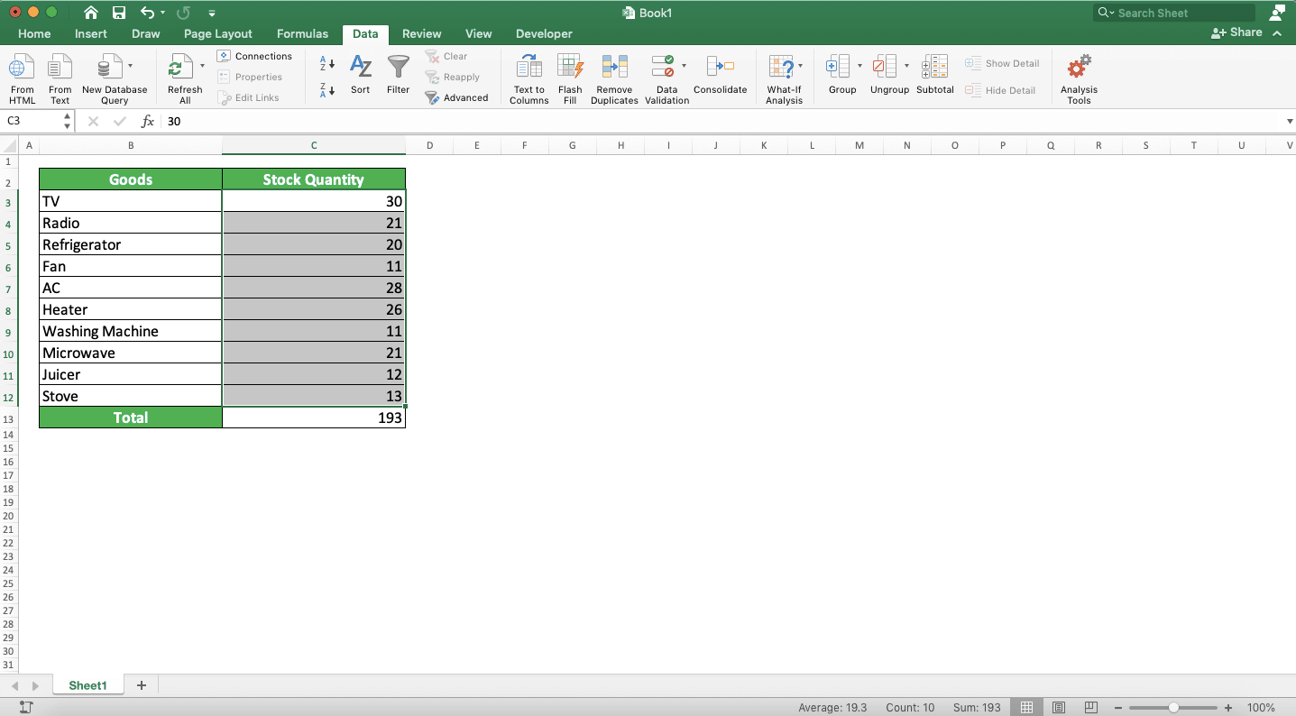How to Sum in Excel and All Its Formulas/Functions - Screenshot of the Text to Columns Result Example to Change Text Numbers to Normal Numbers in Excel