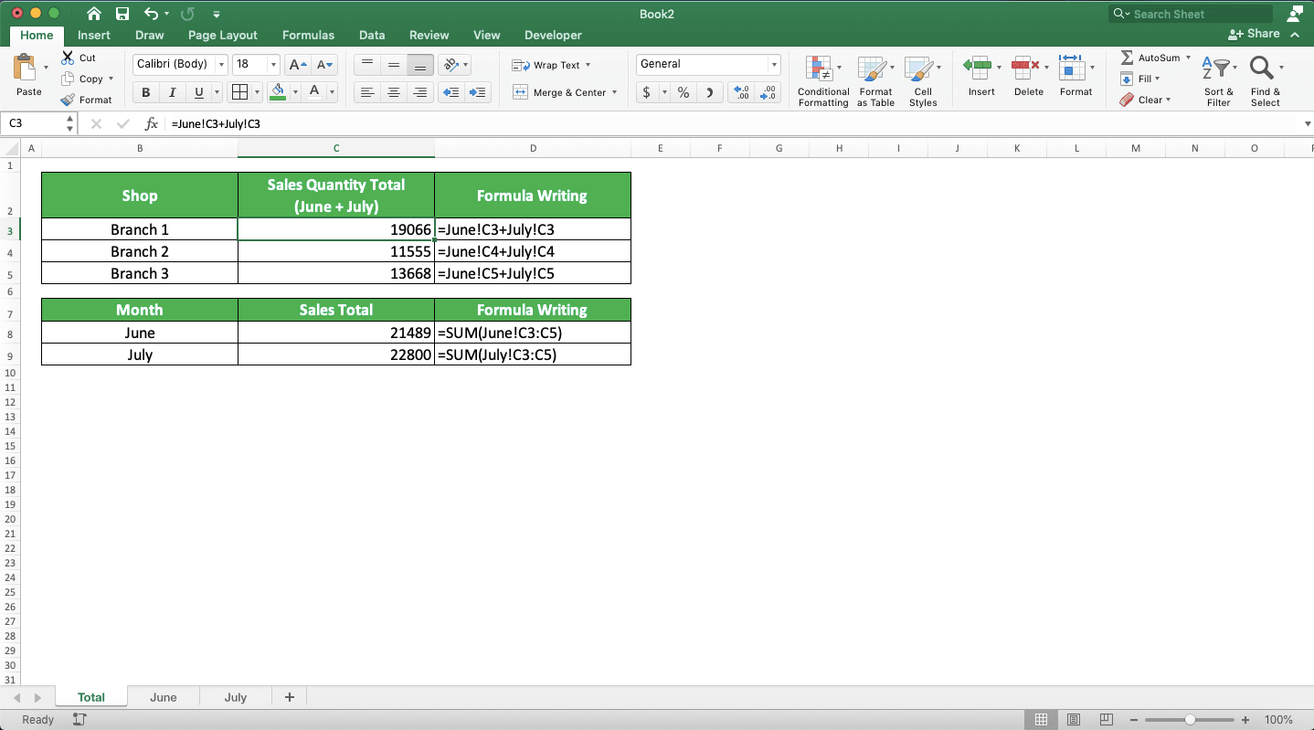 How to Sum in Excel and All Its Formulas/Functions - Screenshot of the Sheets Sum Result in Excel